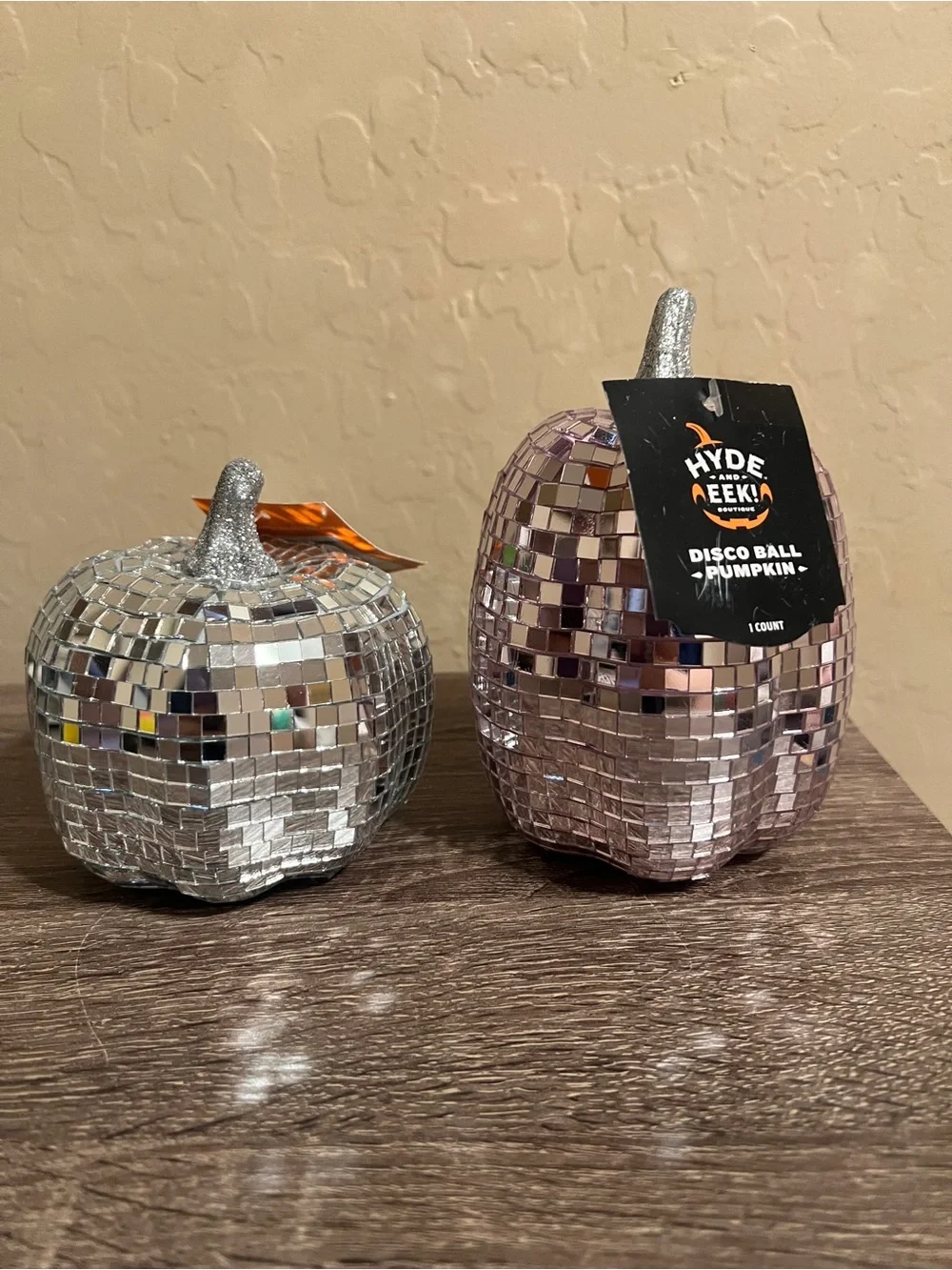 Target Hyde and Eek Disco Ball Silver Pink Halloween Pumpkins NWT